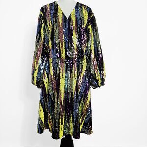 Eloquii Multicolor Sequin Midi Dress